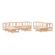 vidaXL 11 Piece Wood Medium Garden Lounge Set in Natural