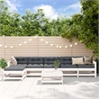 vidaXL 7 Piece Wood Large Garden Lounge Set in White