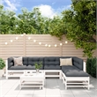 vidaXL 7 Piece Wood Large Garden Lounge Set in White