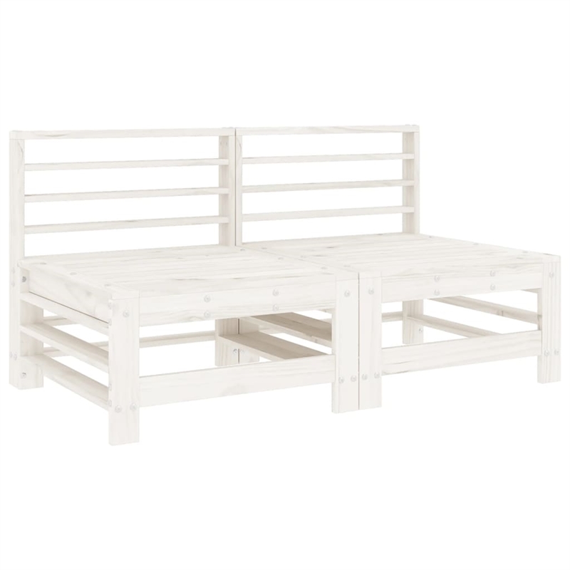 vidaXL 7 Piece Wood Large Garden Lounge Set in White
