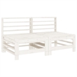 vidaXL 7 Piece Wood Large Garden Lounge Set in White