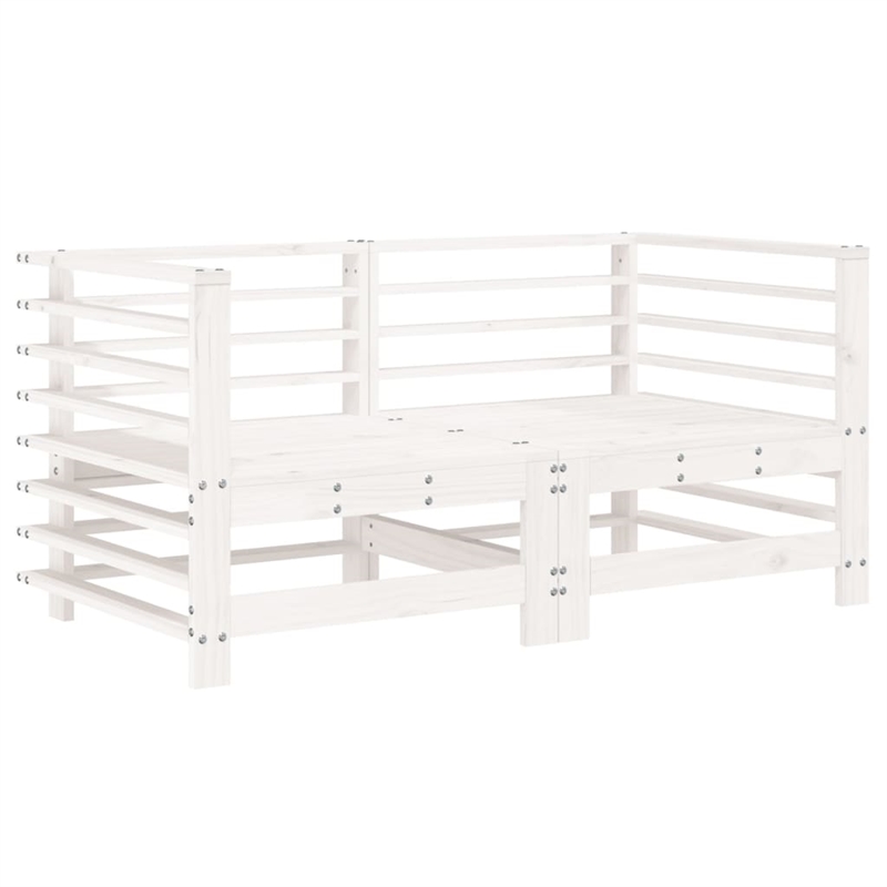vidaXL 7 Piece Wood Large Garden Lounge Set in White