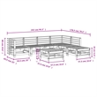 vidaXL 7 Piece Wood Large Garden Lounge Set in White