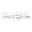 vidaXL 7 Piece Wood Large Garden Lounge Set in White
