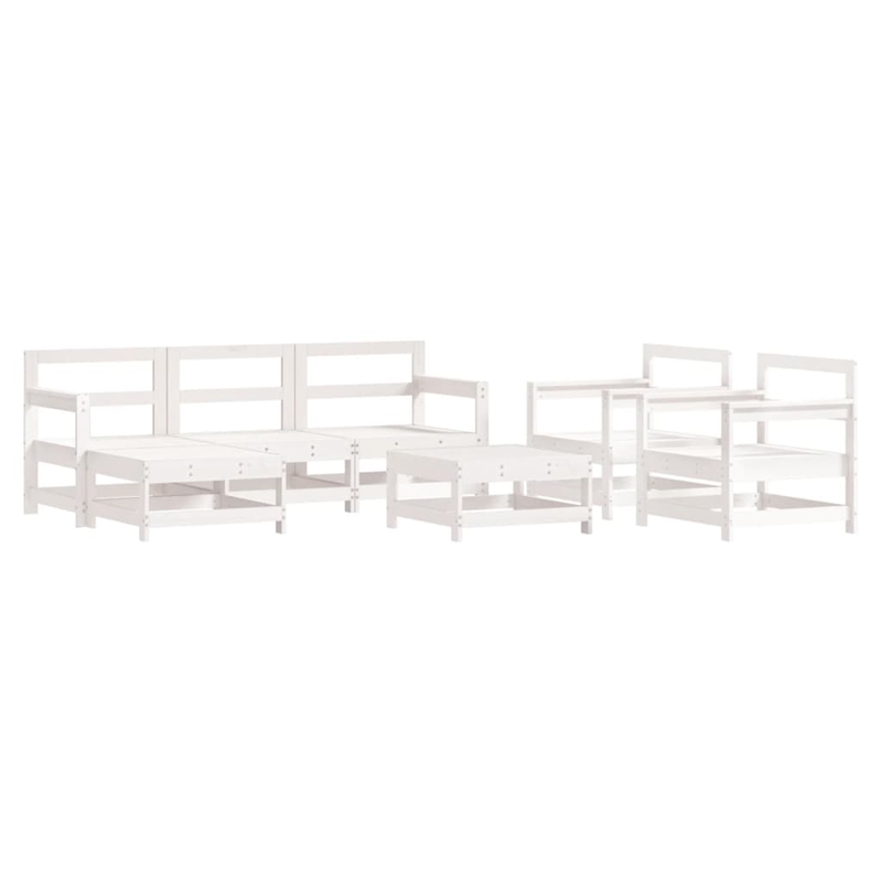 vidaXL Wood Garden Lounge Set in White/Anthracite