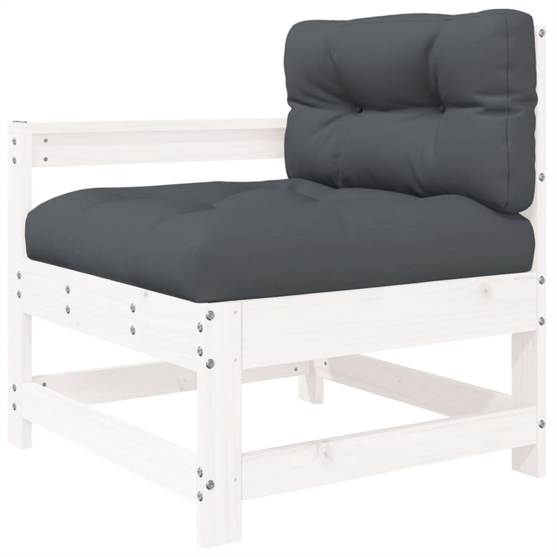 vidaXL Wood Garden Lounge Set in White/Anthracite