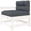 vidaXL Wood Garden Lounge Set in White/Anthracite