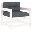 vidaXL Wood Garden Lounge Set in White/Anthracite