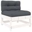 vidaXL Wood Garden Lounge Set in White/Anthracite