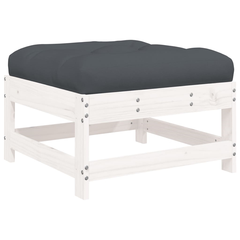 vidaXL Wood Garden Lounge Set in White/Anthracite