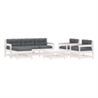vidaXL Wood Garden Lounge Set in White/Anthracite
