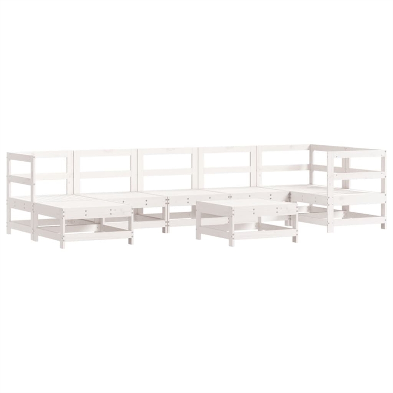 vidaXL 8 Piece Wood Garden Lounge Set in White/Anthracite