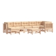 vidaXL 8 Piece Wood Large Garden Lounge Set in Beige
