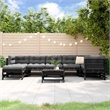 vidaXL 8 Piece Wood Small Garden Lounge Set in Black/Anthracite