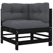 vidaXL 8 Piece Wood Small Garden Lounge Set in Black/Anthracite