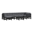 vidaXL 8 Piece Wood Small Garden Lounge Set in Black/Anthracite
