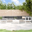 vidaXL 8 Piece Wood Garden Lounge Set in White/Anthracite