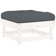 vidaXL 8 Piece Wood Garden Lounge Set in White/Anthracite