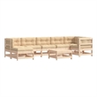 vidaXL 8 Piece Wood Garden Lounge Set in Natural/Beige