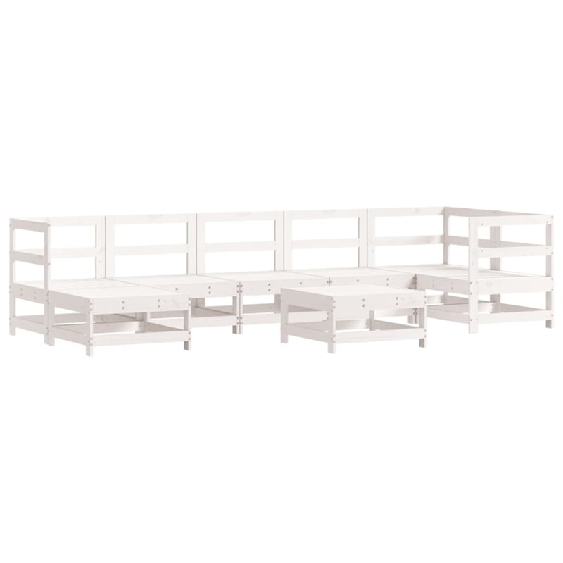 vidaXL 8 Piece Wood Garden Lounge Set in White/Anthracite