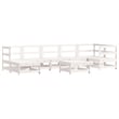 vidaXL 8 Piece Wood Garden Lounge Set in White/Anthracite