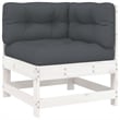 vidaXL 8 Piece Wood Garden Lounge Set in White/Anthracite