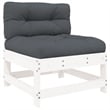 vidaXL 8 Piece Wood Garden Lounge Set in White/Anthracite