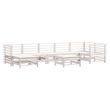 vidaXL 8 Piece Wood Garden Lounge Set in White