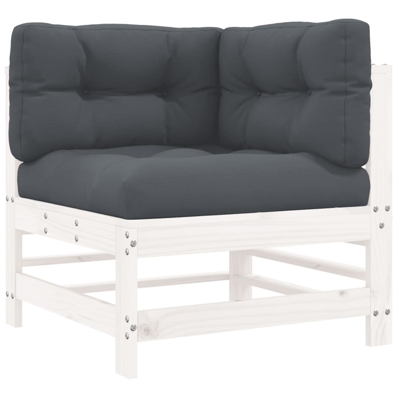 vidaXL 8 Piece Wood Garden Lounge Set in White