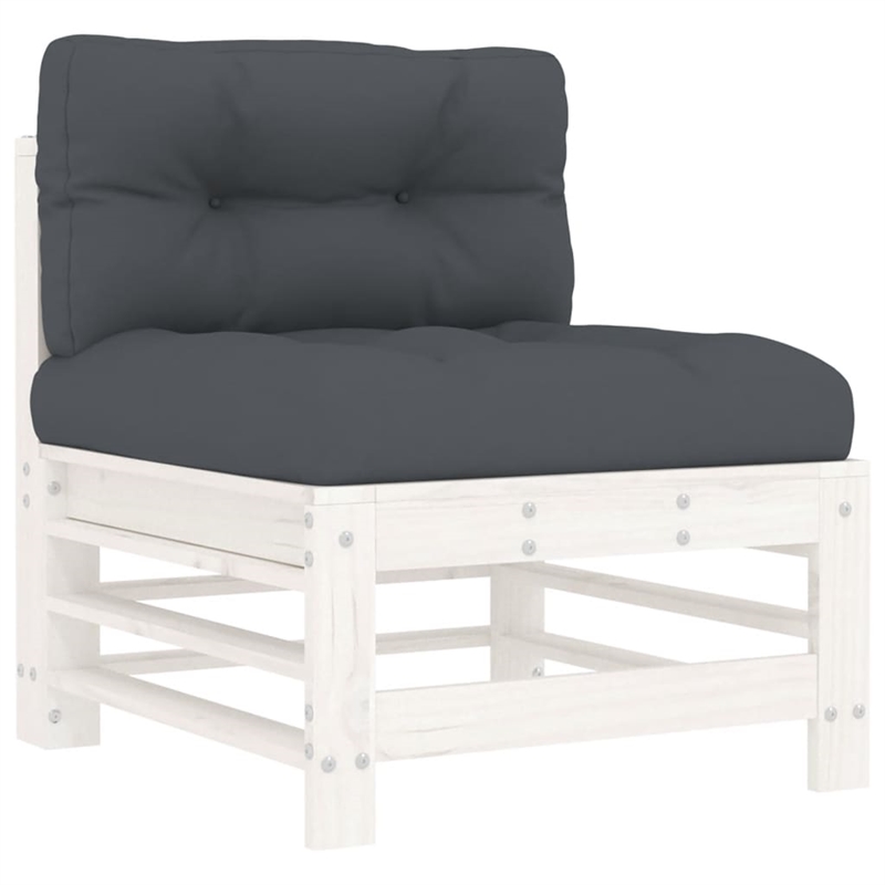 vidaXL 8 Piece Wood Garden Lounge Set in White