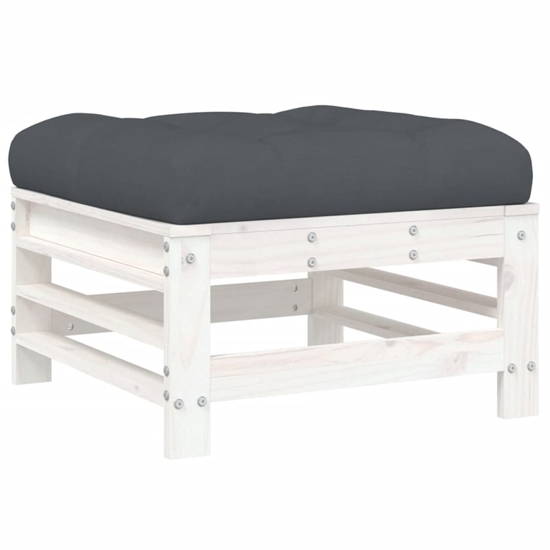 vidaXL 8 Piece Wood Garden Lounge Set in White
