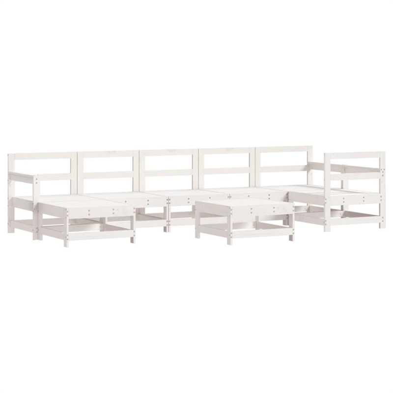 vidaXL 8 Piece Wood Garden Lounge Set in White