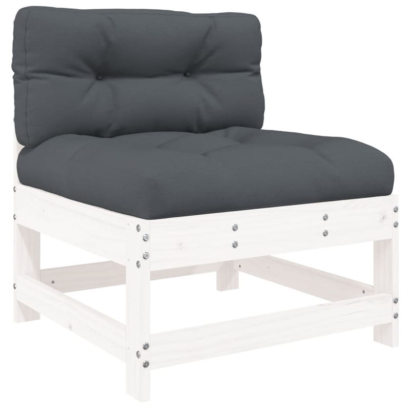 vidaXL 8 Piece Wood Garden Lounge Set in White