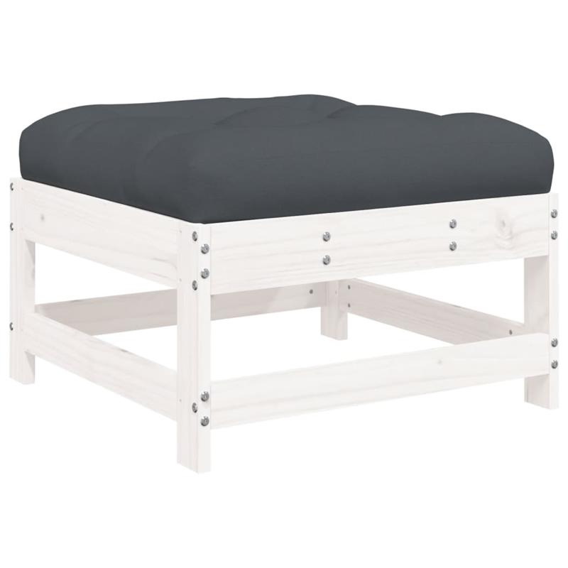 vidaXL 8 Piece Wood Garden Lounge Set in White