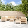 vidaXL 10 Piece Wood Garden Lounge Set in Natural/Beige