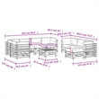 vidaXL 10 Piece Wood Garden Lounge Set in Natural/Beige