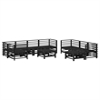 vidaXL 10 Piece Wood Large Garden Lounge Set in Black/Anthracite