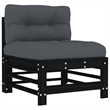 vidaXL 10 Piece Wood Large Garden Lounge Set in Black/Anthracite