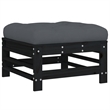 vidaXL 10 Piece Wood Large Garden Lounge Set in Black/Anthracite