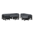 vidaXL 10 Piece Wood Large Garden Lounge Set in Black/Anthracite