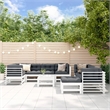 vidaXL 10 Piece Wood Standard Garden Lounge Set in White/Anthracite