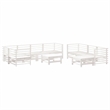 vidaXL 10 Piece Wood Standard Garden Lounge Set in White/Anthracite