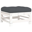 vidaXL 10 Piece Wood Standard Garden Lounge Set in White/Anthracite