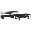 vidaXL Wood Large Garden Lounge Set in Black/Anthracite