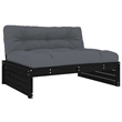 vidaXL Wood Large Garden Lounge Set in Black/Anthracite