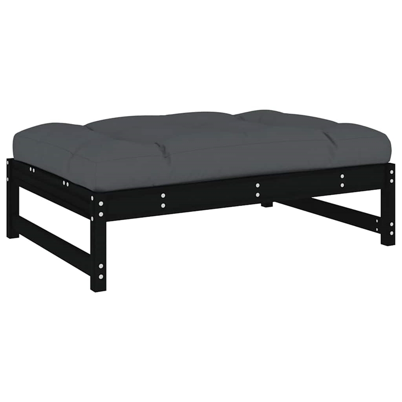 vidaXL Wood Large Garden Lounge Set in Black/Anthracite