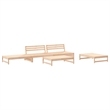 vidaXL 5 Piece Wood Garden Lounge Set in Natural/Beige