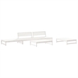 vidaXL 6 Piece Wood Large Garden Lounge Set in White/Anthracite
