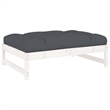 vidaXL 6 Piece Wood Large Garden Lounge Set in White/Anthracite