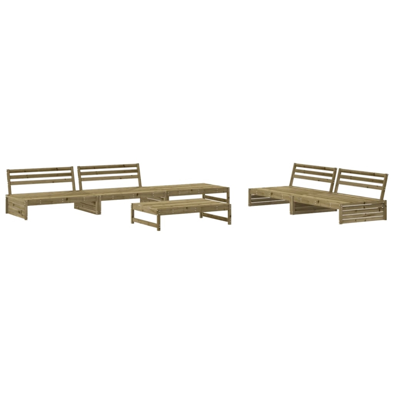 vidaXL 6 Piece Wood Large Garden Lounge Set in Brown